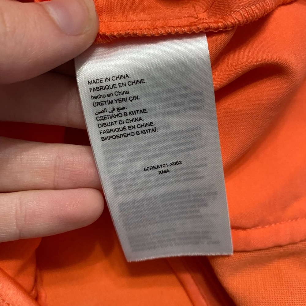 NWT Bebe Orange Lace Paneled Short Sleeve Top - Picture 8 of 10